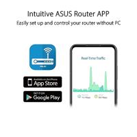 ASUS RT-AX52 AX1800 Dual Band WiFi 6 Extendable Router, Instant Guard, Ouderlijk Toezicht, Ingebouwde VPN, AiMesh Compatibel, Gaming & Streaming, Slimme Thuis, Wireless Router - thumbnail