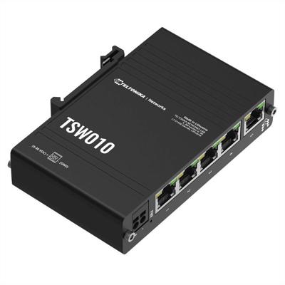 Teltonika TSW010 DIN Rain Switch 5 x Fast Ethernet (10/100) Power over Ethernet (PoE) Zwart Teltonika TSW010 DIN Rain Switch 5 x Fast Ethernet (10/100) Power over Ethernet (PoE) Zwart
