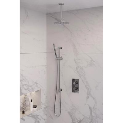 Inbouw Regendouche Set Brauer Chrome Edition Plafond Uitloop Ronde Hoofddouche 20 cm Met Glijstang Brauer