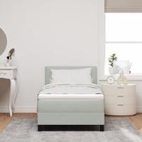Boxspringbed met Matras met matras Lichtgrijs 90 x 200 cm Stof - thumbnail