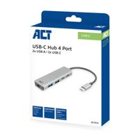 ACT AC7072 USB-C Hub 3.0 | 2x USB-A | 2x USB-C | 5Gbps | USB-C Power Port | Aluminium - thumbnail