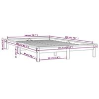 Bedframe massief grenenhout zwart 200x200 cm - thumbnail