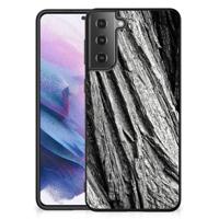 Houten Print Telefoonhoesje Samsung Galaxy S21 Plus Boomschors Grijs - thumbnail
