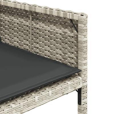 5-delige Tuinset met kussens poly rattan lichtgrijs - thumbnail