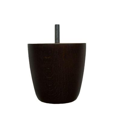 Meubelpoot bruin rond Ø 8 cm en hoogte 8 cm van massief hout (M8)