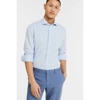 Profuomo Originale Gebreid Overhemd Lichtblauw Pique Cutaway Slim Fit - thumbnail
