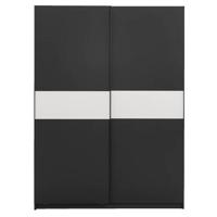 Schuifdeurkast Genua - antraciet/wit - 204x150x60 cm - thumbnail