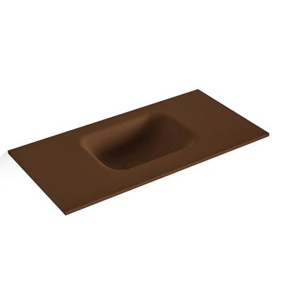 MONDIAZ LEX Rust solid surface inleg wastafel voor toiletmeubel 60cm. Positie wasbak midden