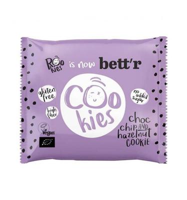 Rookies Cookie choc chip & hazelnut glutenvrij bio 40 Gram