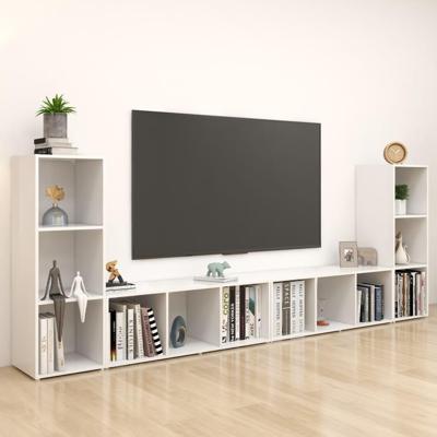 Tv-meubelen 4 st 107x35x37 cm bewerkt hout wit
