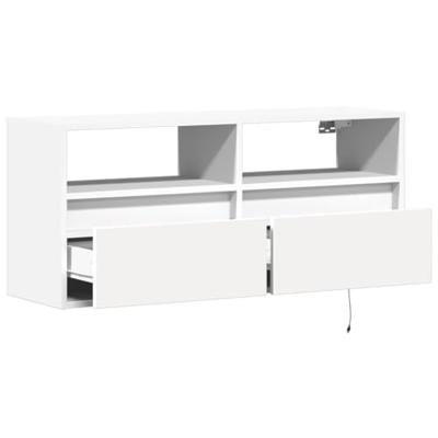 Tv-wandmeubel met LED-verlichting 100x31x45 cm wit