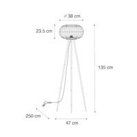 QAZQA Oosterse tripod vloerlamp bamboe - Amira - thumbnail