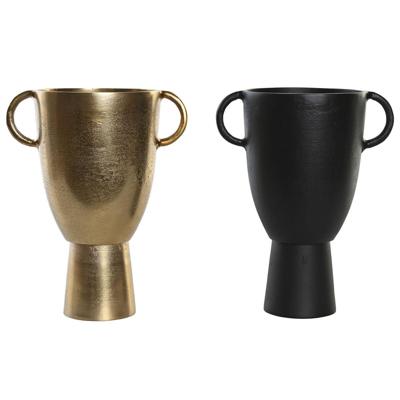 Vaas DKD Home Decor 23 x 16 x 29 cm Zwart Gouden Aluminium Modern (2 Stuks) Vaas DKD Home Decor 23 x 16 x 29 cm Zwart Gouden Aluminium Modern (2 Stuks)