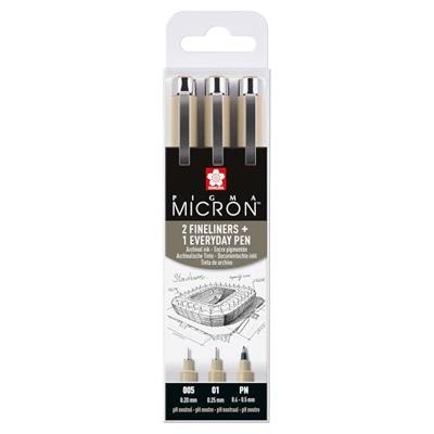 Sakura pigma micron etui 3 fineliners zwart 005-01-pn arch.