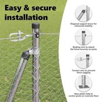 VidaXL Afrasteringspaal zilver 10 x 1,2 m (25 mm gaas) staal - thumbnail