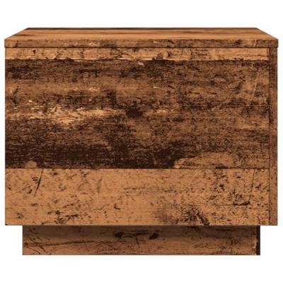 Salontafel met LED-verlichting 50x50x40 cm oud houtkleurig