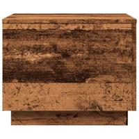Salontafel met LED-verlichting 50x50x40 cm oud houtkleurig - thumbnail