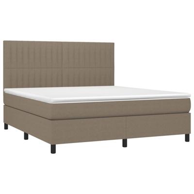 Boxspring met matras en LED stof taupe 180x200 cm