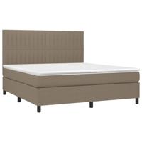 Boxspring met matras en LED stof taupe 180x200 cm - thumbnail