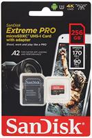 Sandisk 256GB Extreme Pro microSDXC flashgeheugen Klasse 10 - thumbnail