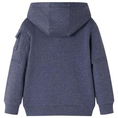 VidaXL Kindervest met capuchon en rits 92 gemêleerd donkerblauw