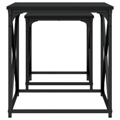 2-delige Tafeltjesset bewerkt hout zwart