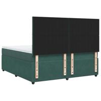 Boxspring met matras fluweel donkergroen 200x200 cm - thumbnail