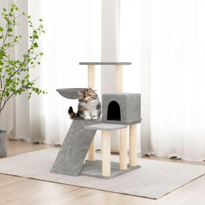 VidaXL Kattenmeubel met sisal krabpalen 82 cm lichtgrijs VidaXL Kattenmeubel met sisal krabpalen 82 cm lichtgrijs