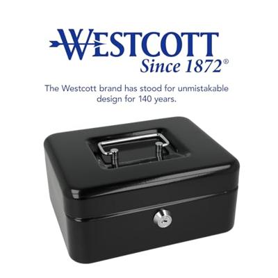 Westcott ac-e51001-zw geldkist 200x161x90mm zwart, kunststof inzet met 3 vakken