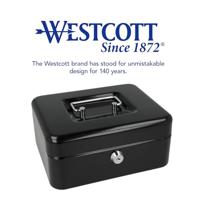 Westcott ac-e51001-zw geldkist 200x161x90mm zwart, kunststof inzet met 3 vakken - thumbnail