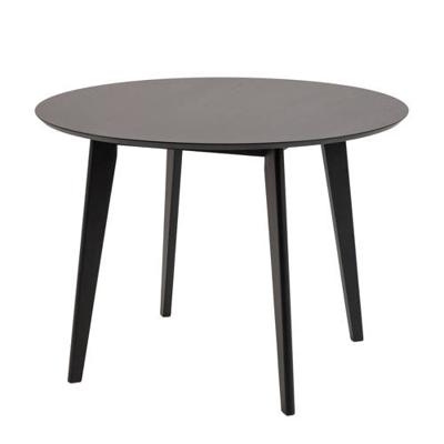 Bendt Ronde Eettafel 'Torkil' 105cm Eikenfineer, kleur Zwart