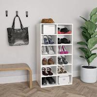 Schoenenrek 54x34x100,5 cm bewerkt hout wit - thumbnail
