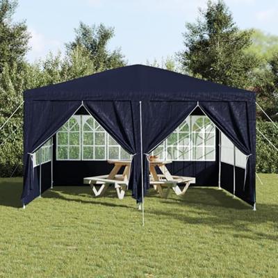 partytent met 8 zijwanden blauw 4x4 m PE partytent met 8 zijwanden blauw 4x4 m PE