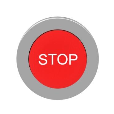 Schneider Electric ZB4FL434 ZB4FL434 Plat, Terugstelbaar (Ø) 30.5 mm STOP Chroom, Rood 1 stuk(s)