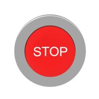 Schneider Electric ZB4FL434 ZB4FL434 Plat, Terugstelbaar (Ø) 30.5 mm STOP Chroom, Rood 1 stuk(s) - thumbnail