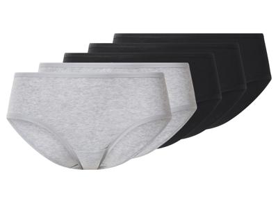 esmara Set van 5 dames hipsters (Zwart/grijs, S (36/38))