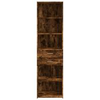 Hoge kast 50x42,5x185 cm bewerkt hout gerookt eikenkleurig - thumbnail