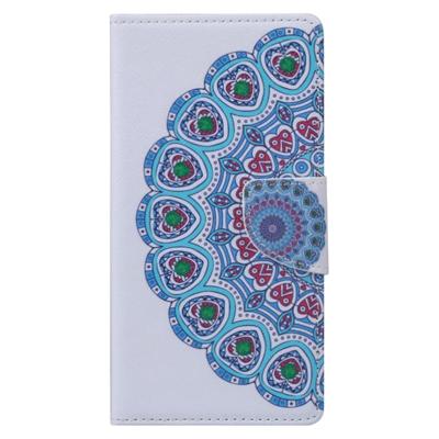 Samsung Galaxy S6 Edge+ horizontaal Gekleurd rond fractal patroon PU leren Flip Hoesje met houder en opbergruimte voor pinpassen & geld