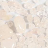 Creativ Company Kristallen kralen, rozenkwarts, d 7-12 mm, gatgrootte 1 mm, ca. 63 stuk, roze, 63 stuk/ 1 doos - thumbnail