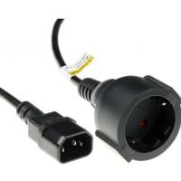 ACT Netsnoer C14 - Type F female (max. stroom 10A) zwart 0,6 m - thumbnail