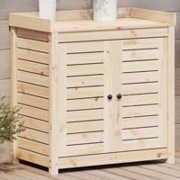 VidaXL Oppottafel met schappen 82,5x50x86,5 cm massief grenenhout - thumbnail