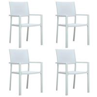 Tuinstoel 4 st rattan-look kunststof wit - thumbnail