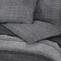 VidaXL Dekbedovertrekset 140x200 cm katoen donkergrijs - thumbnail