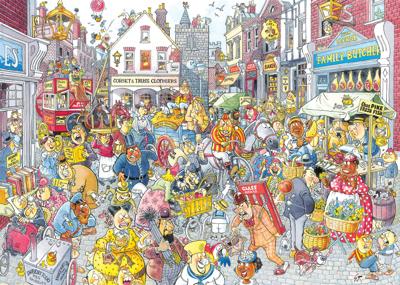 Jumbo Wasgij Retro Destiny 10 puzzel Chaos in de winkelstraat - 1000 stukjes