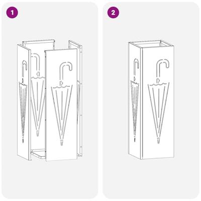 VidaXL Paraplu standaard mosterdgeel 15,5 x 15,5 x 49 cm metaal VidaXL Paraplu standaard mosterdgeel 15,5 x 15,5 x 49 cm metaal