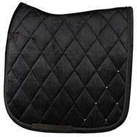 Pagony Velours zadeldek zwart maat:vs cob - thumbnail