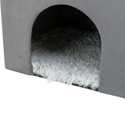 Trixie kattenhuis harvey grijs-wit / zwart
