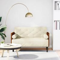 Loveseat bank met bolsters crme 110 cm fluweel - thumbnail