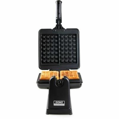 DOMO DO9224W Wafelijzer Controlelampje, Inklapbaar, Anti-aanbaklaag Zwart