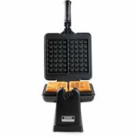 DOMO DO9224W Wafelijzer Controlelampje, Inklapbaar, Anti-aanbaklaag Zwart - thumbnail